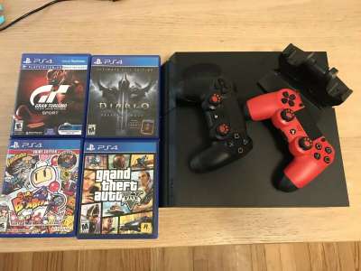 Ps4 Slim 500 Go F Noire + 2eme Manette Dualshock Noire Ps4 V2